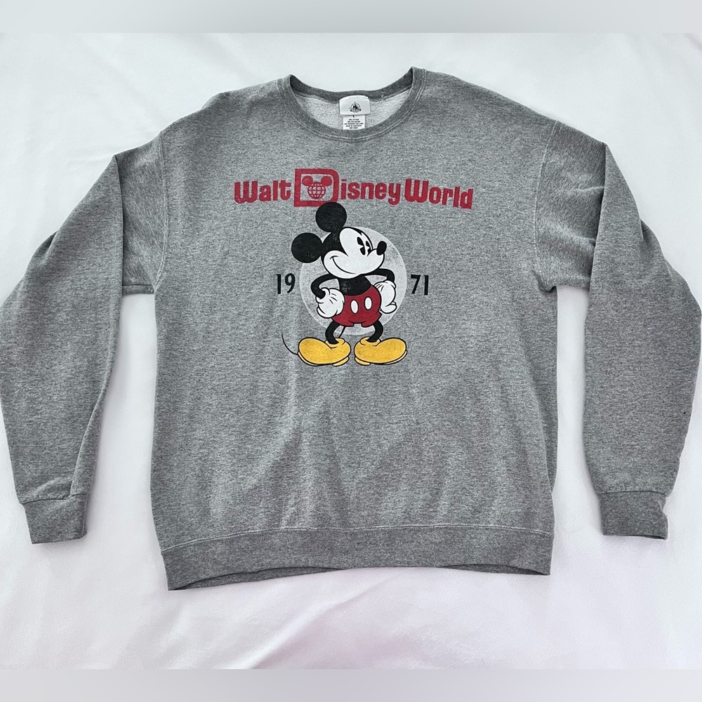 Mickey Mouse Classic Grey Crew Neck Size L